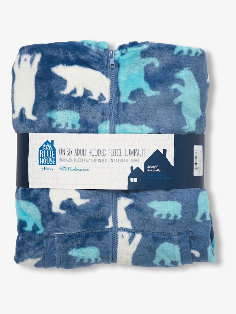 Polar Bears Adult Hooded Fleece Jumpsuit - Image 6 of 6 Polar Bears Adult Hooded Fleece Jumpsuit - Image 6 of 6