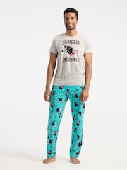 Hatley Blue Wild Winter Sports Mens Pyjamas Joggers - Image 3 of 4
