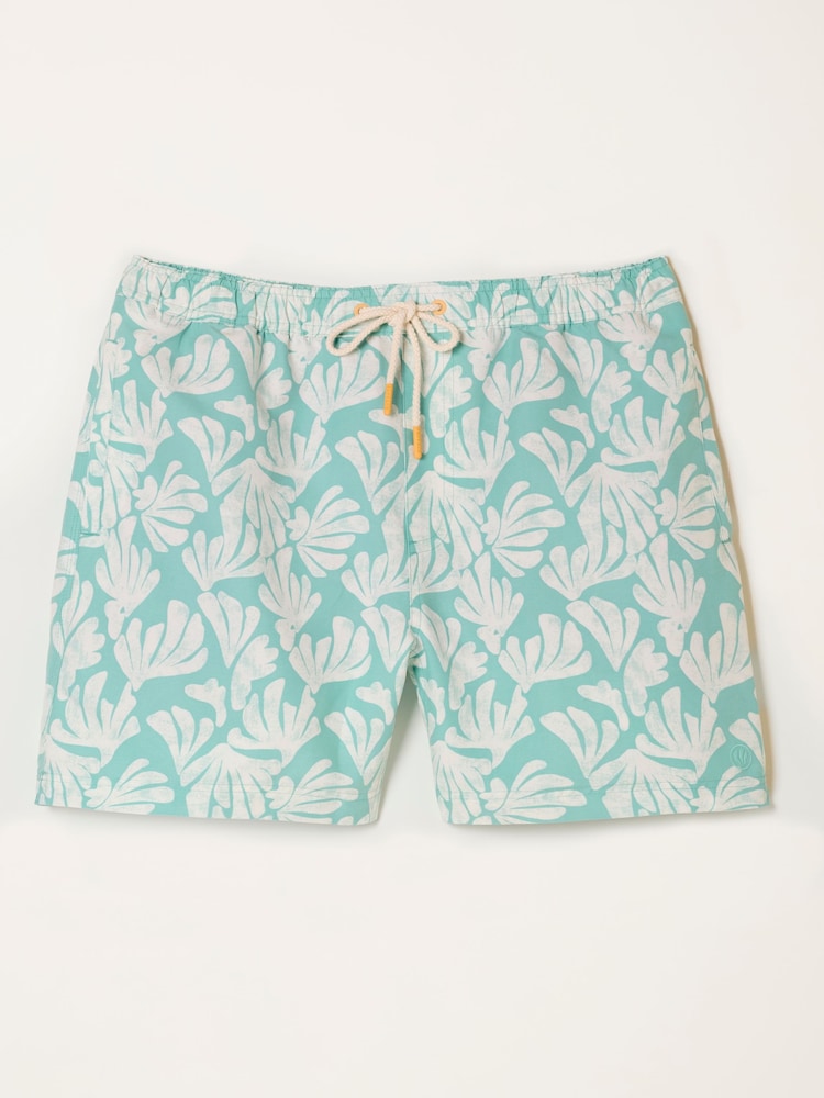 FatFace Light Teal Coral Print Swim Short - Image 5 of 5