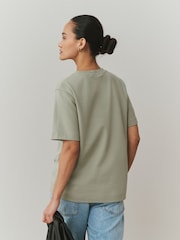Sage Green Heavyweight Short Sleeve Crew Neck T-Shirt - Image 6 of 11