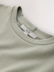Sage Green Heavyweight Short Sleeve Crew Neck T-Shirt - Image 9 of 11