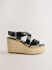 Black Forever Comfort®? Raffia Wedges - Image 1 of 14
