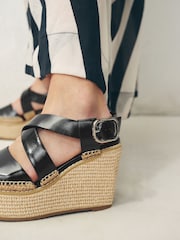 Black Forever Comfort®? Raffia Wedges - Image 4 of 14