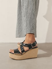 Black Forever Comfort®? Raffia Wedges - Image 7 of 14