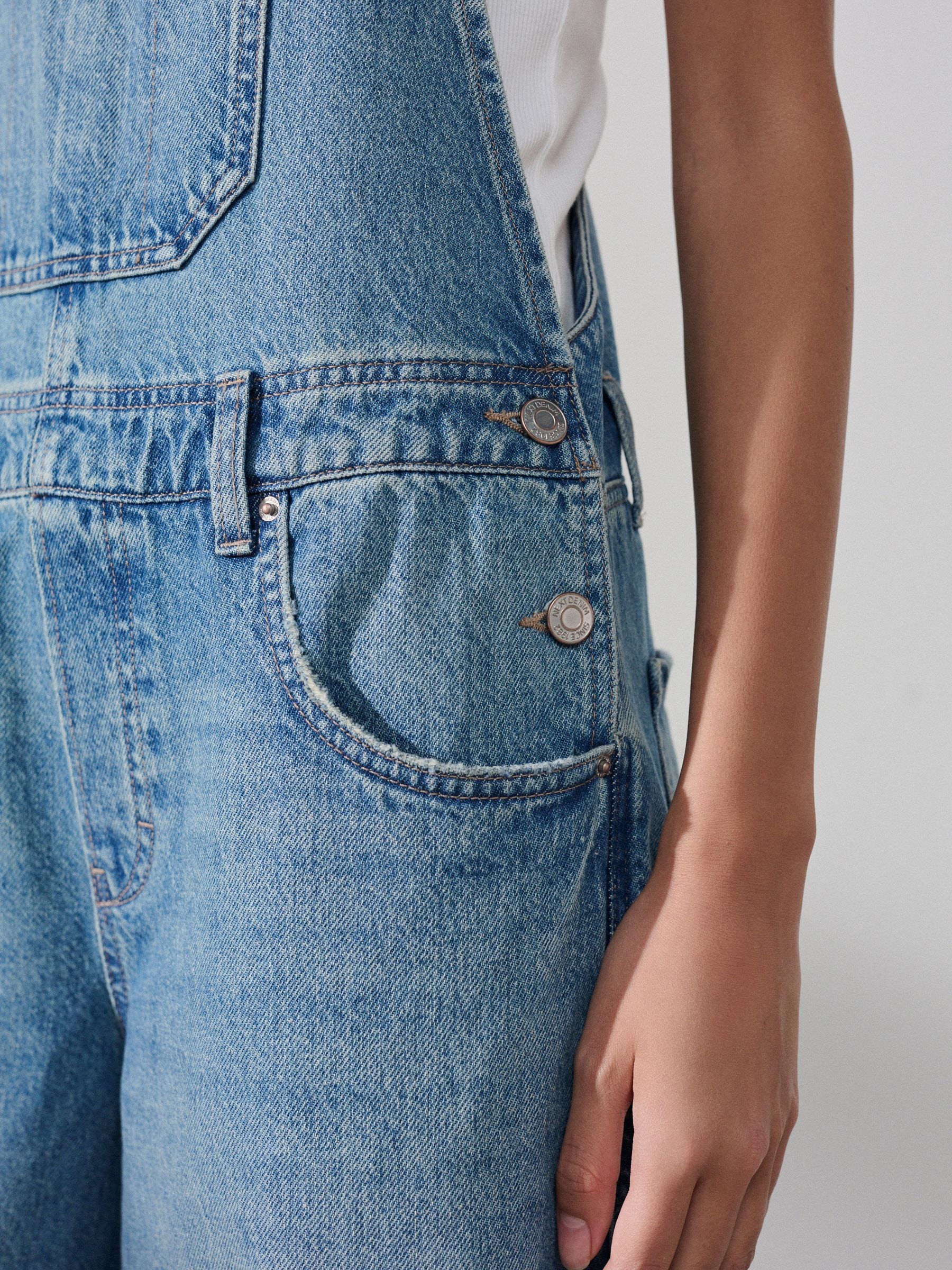 Buy Light Blue Denim Barrel Dungaree Jumpsuit from Next USA