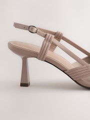 Nude Forever Comfort® Textured Point Toe Slingabck Heels - Image 7 of 9
