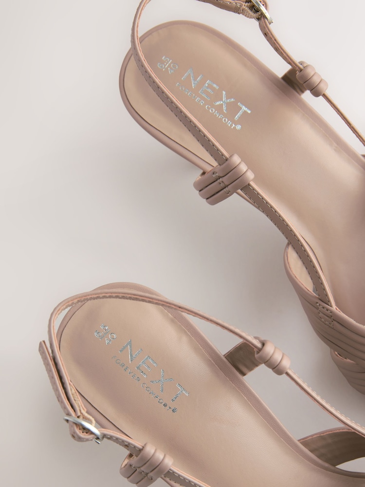 Nude Forever Comfort® Textured Point Toe Slingabck Heels - Image 9 of 9