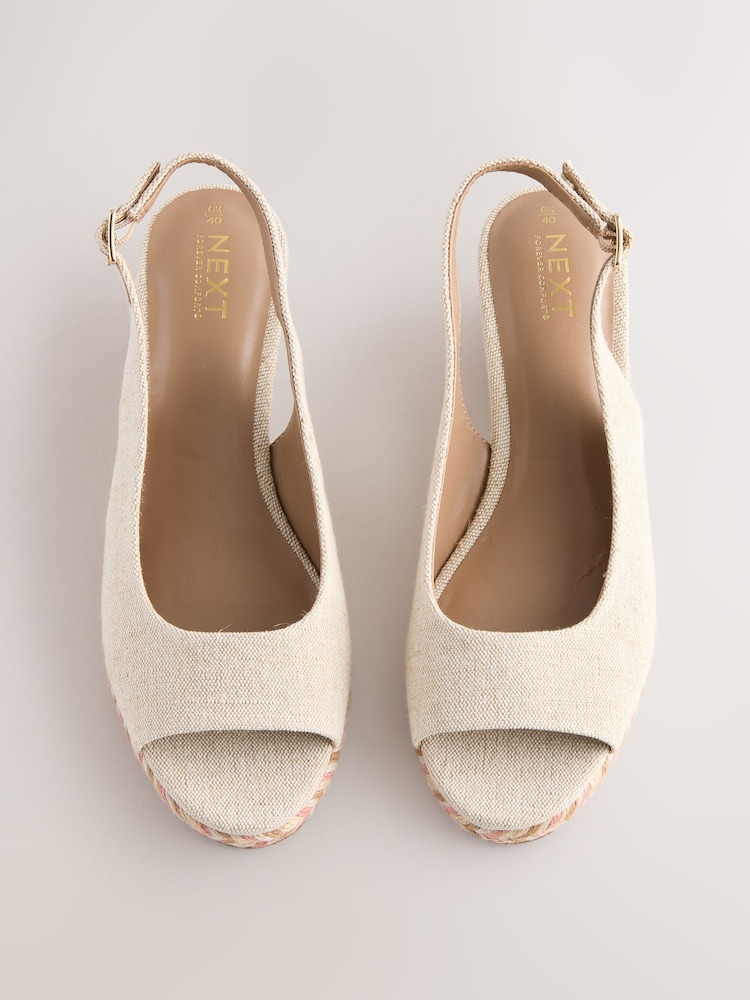 Neutral Forever Comfort® Peep Toe Wedges - Image 1 of 9