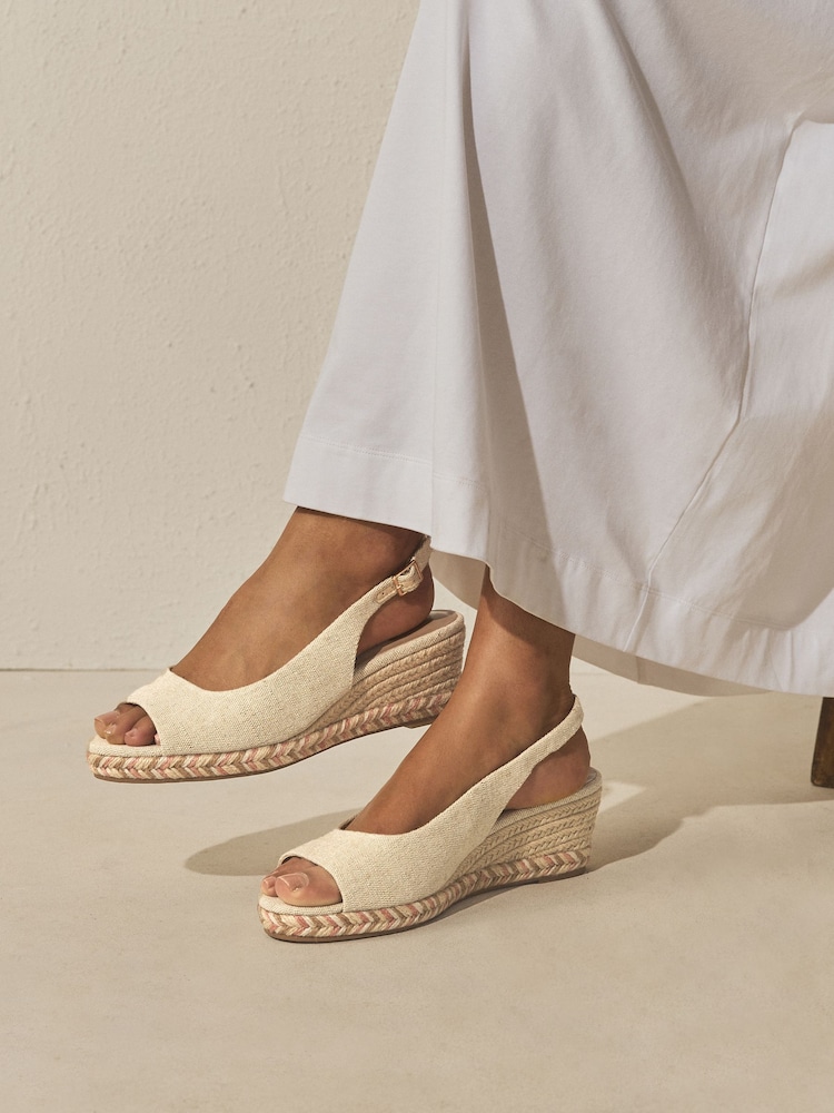 Neutral Forever Comfort® Peep Toe Wedges - Image 2 of 9