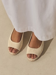 Neutral Forever Comfort® Peep Toe Wedges - Image 3 of 9