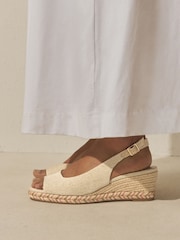 Neutral Forever Comfort® Peep Toe Wedges - Image 4 of 9