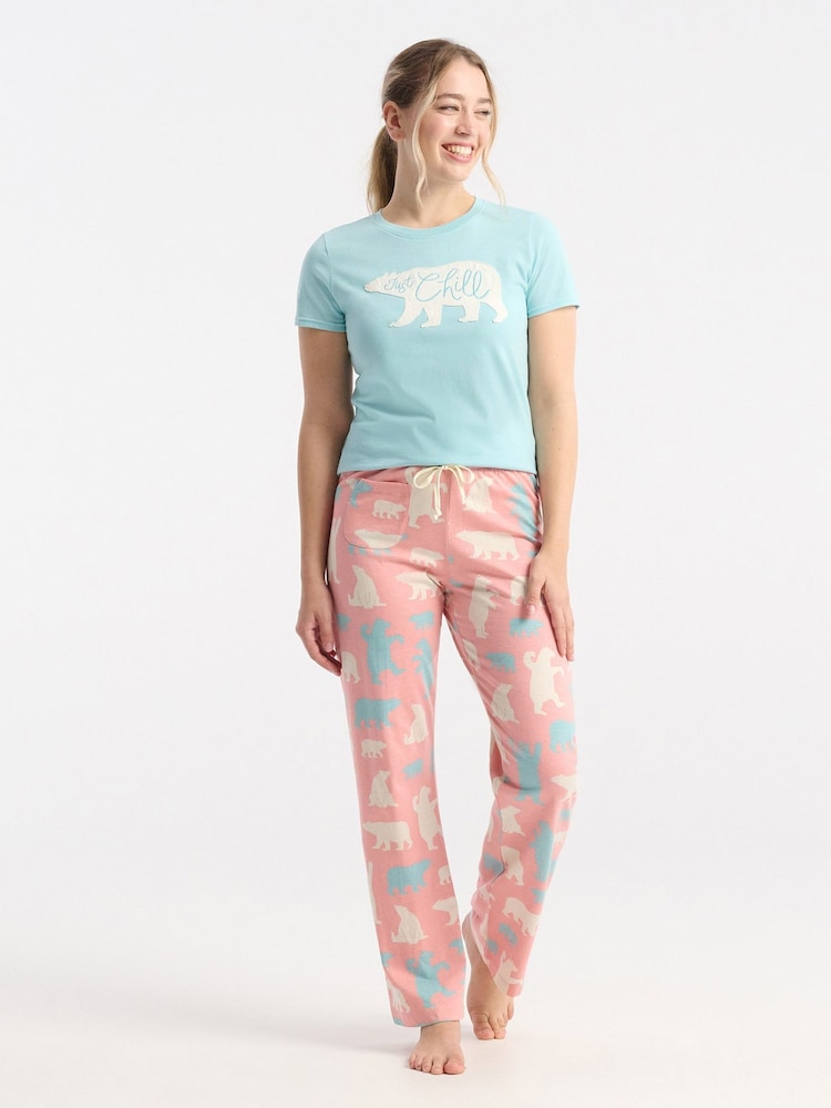 Hatley Blue Just Chill Womens Pyjamas T-Shirt - Image 2 of 4 Hatley Blue Just Chill Womens Pyjamas T-Shirt - Image 2 of 4