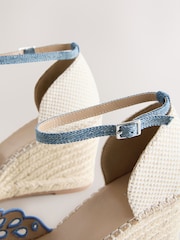 Denim Forever Comfort® Broderie Closed Toe Wedges - Image 10 of 10