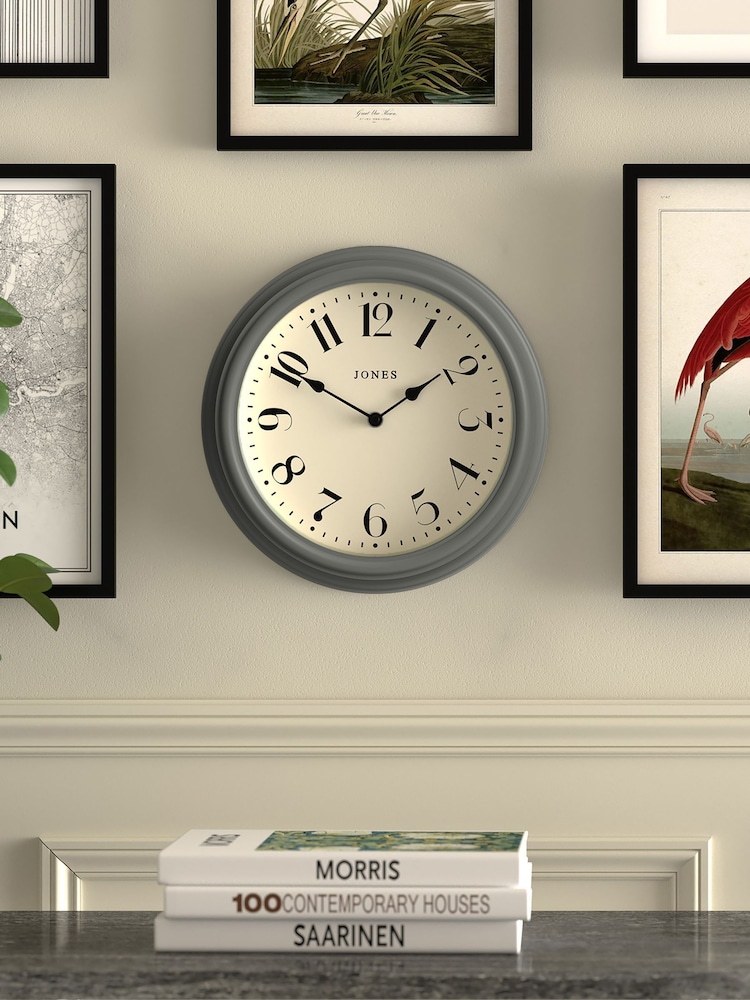 Jones Clocks Grey Serenity Wall Clock 30cm - Image 1 of 4