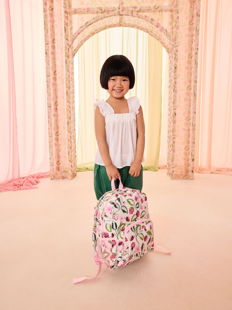 Cath Kidston Pink Classic Raspberry Print Large Backpack - Image 1 of 5