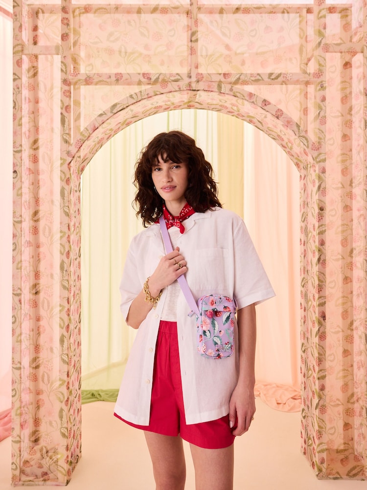 Cath Kidston Lilac Purple Raspberry Print Phone Cross-Body Bag - Image 2 of 7