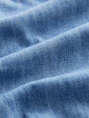 Синій - V-Neck Tie Front Denim Playsuit - Image 8 of 8