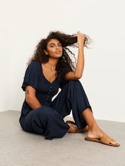 FatFace Gabby Navy Jumpsuit - Image 4 of 6