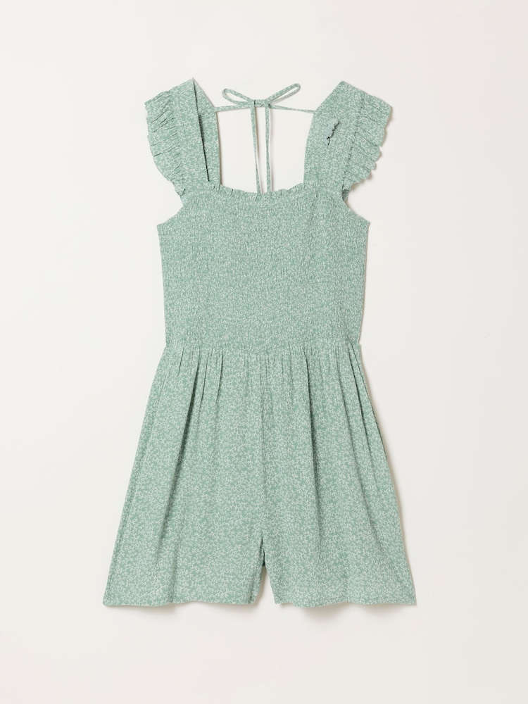 FatFace Green Coral Texture Petite Cheska Playsuit - Image 6 of 6