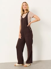 FatFace Chocolate Brown Raffles Jumpsuit - Image 1 of 6