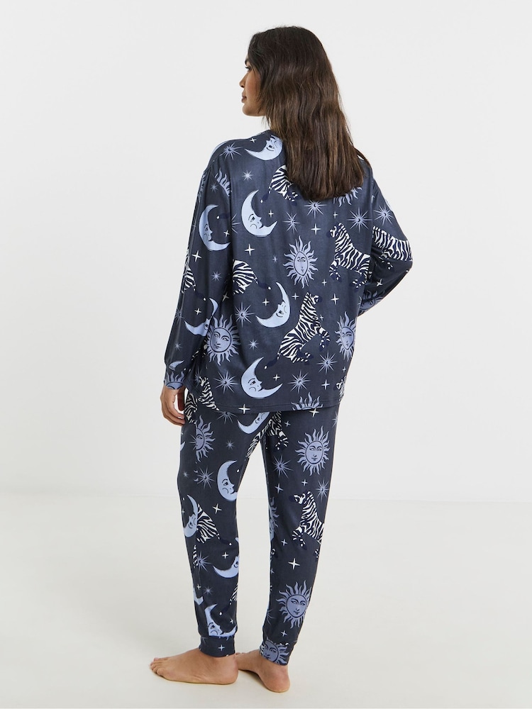 Simply Be Celestial Zebra Supersoft Twosie Pyjamas Set - Slika 2 iz 4