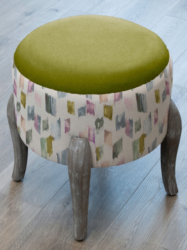 Voyage Maison Grey Arwen Printed Finn Footstool - Image 2 of 2 Voyage Maison Grey Arwen Printed Finn Footstool - Image 2 of 2