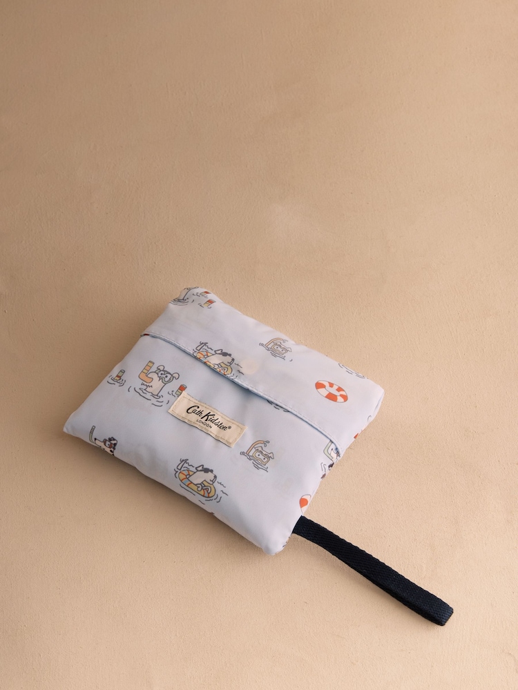 Cath Kidston Blue Stanley Dog Print Small Foldaway Tote Bag - Image 2 of 3 Cath Kidston Blue Stanley Dog Print Small Foldaway Tote Bag - Image 2 of 3