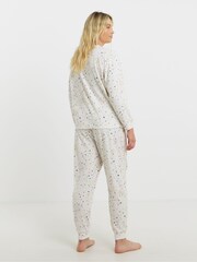 Simply Be White Pretty Secrets Supersoft Pointelle Twosie Pyjamas Set - Image 2 of 4