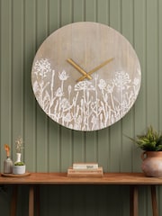 Voyage Maison Grey Fleur Et Faune Wooden Clock - Image 1 of 4