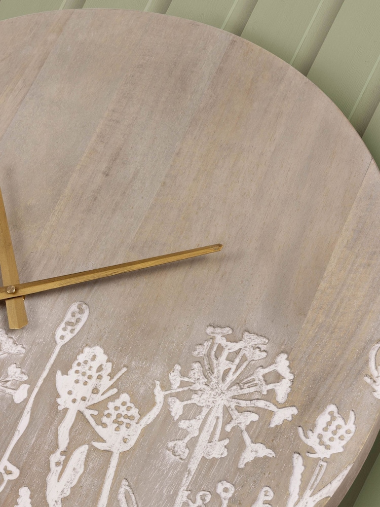 Voyage Maison Grey Fleur Et Faune Wooden Clock - Image 2 of 4