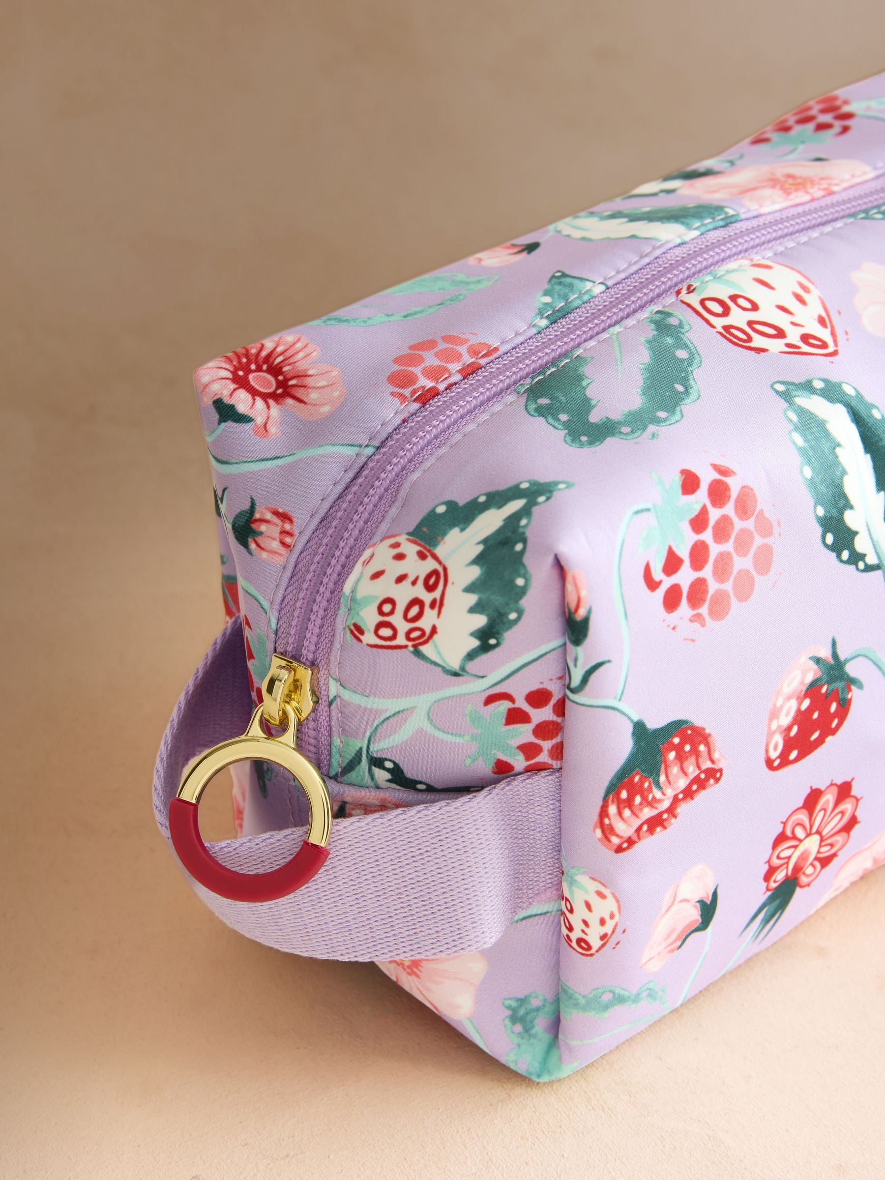 Buy Cath Kidston Lilac Purple Raspberry Print Travel Pouch from