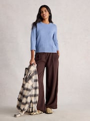 White Stuff Blue Lois Linen Blend Jumper - Image 1 of 6