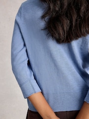 White Stuff Blue Lois Linen Blend Jumper - Image 2 of 6