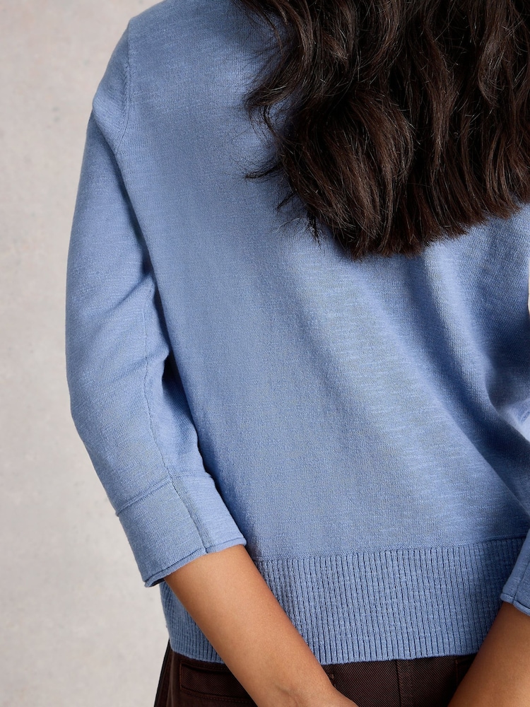 White Stuff Blue Lois Linen Blend Jumper - Image 2 of 6 White Stuff Blue Lois Linen Blend Jumper - Image 2 of 6