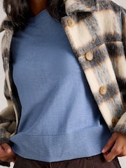 White Stuff Blue Lois Linen Blend Jumper - Image 3 of 6
