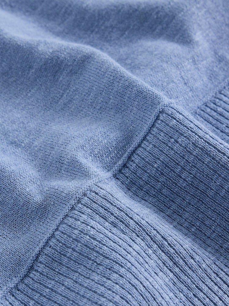 White Stuff Blue Lois Linen Blend Jumper - Image 6 of 6