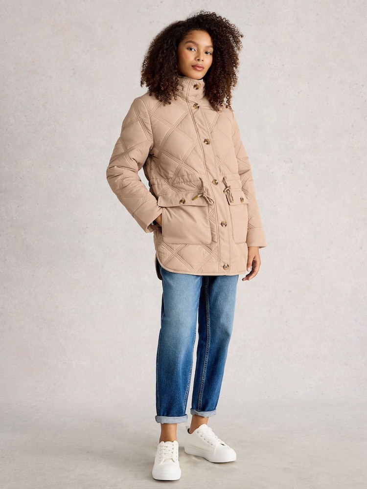 White Stuff Natural Edie Quilted Coat - Image 1 of 6