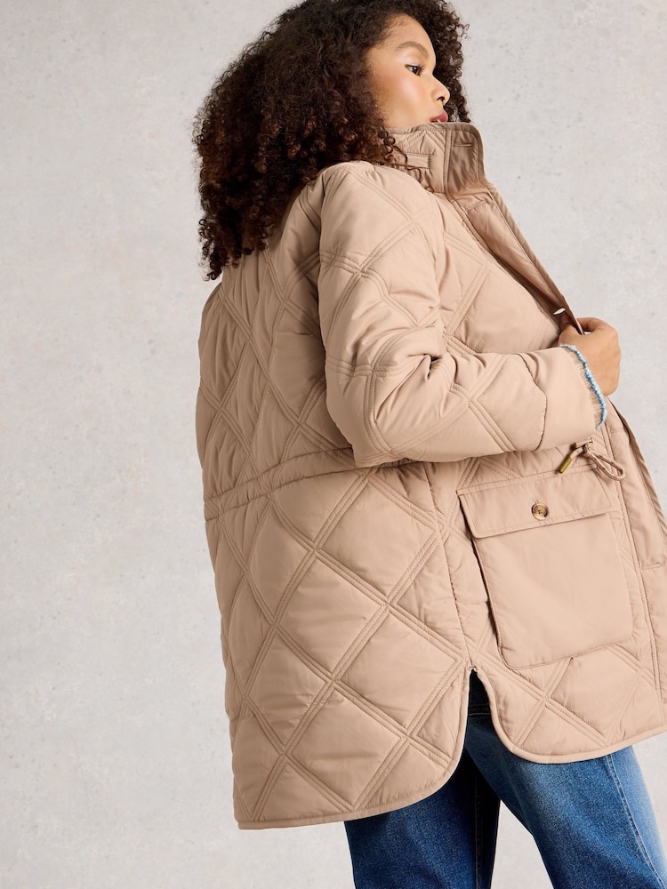 White Stuff Natural Edie Quilted Coat - Image 2 of 6