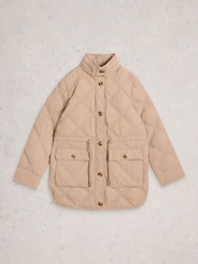 White Stuff Natural Edie Quilted Coat - Image 5 of 6