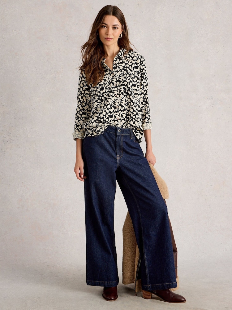 White Stuff Black Sophie Printed Shirt - Image 1 of 6