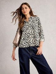 White Stuff Black Sophie Printed Shirt - Image 3 of 6