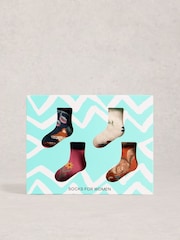 White Stuff Blue 4 Pack Woodland Ankle Socks - Image 3 of 4