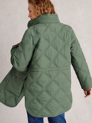 White Stuff Green Edie Quilted Coat - Image 2 of 6