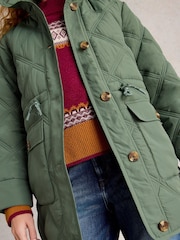 White Stuff Green Edie Quilted Coat - Image 4 of 6
