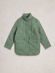 White Stuff Green Edie Quilted Coat - Image 5 of 6
