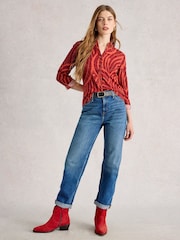 White Stuff Red Annie Printed Sparkle Shirt - Image 3 of 6