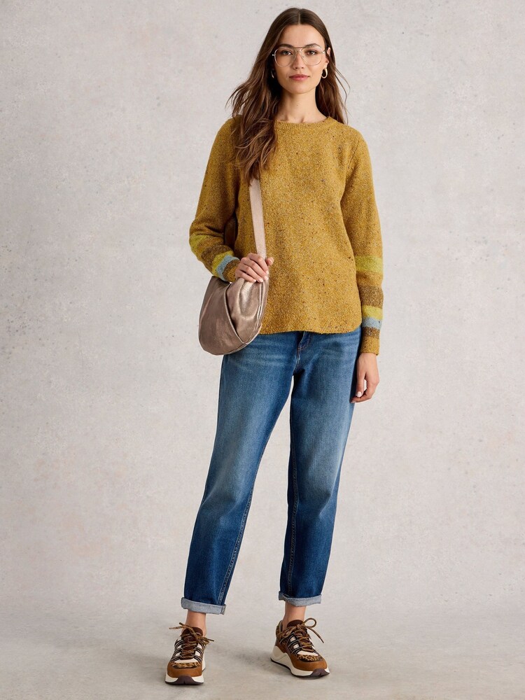 White Stuff Yellow Talia Nep Jumper - Image 1 of 6