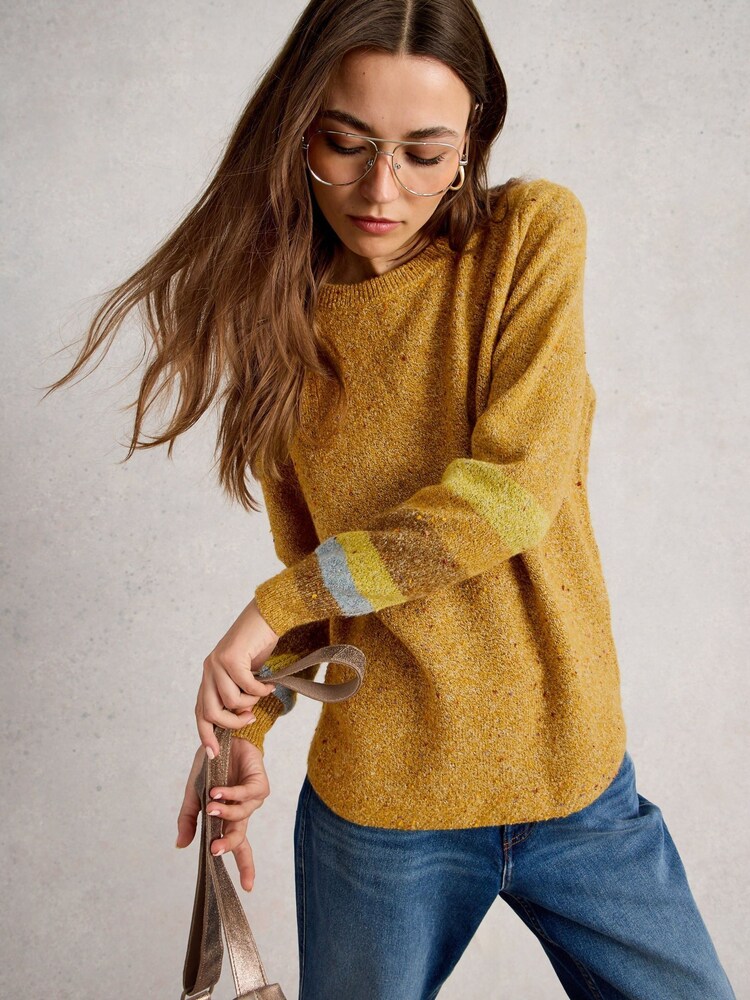 White Stuff Yellow Talia Nep Jumper - Image 2 of 6