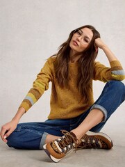 White Stuff Yellow Talia Nep Jumper - Image 4 of 6