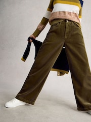 White Stuff Green Ayla Cord Wide Leg Trouser - Image 1 of 6
